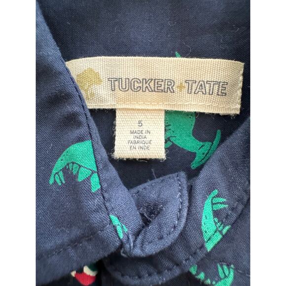 NWT TUCKER + TATE ~ 100% Cotton Kids' Peacoat Holiday Dinos Print Shirt Size 4 - Picture 4 of 6
